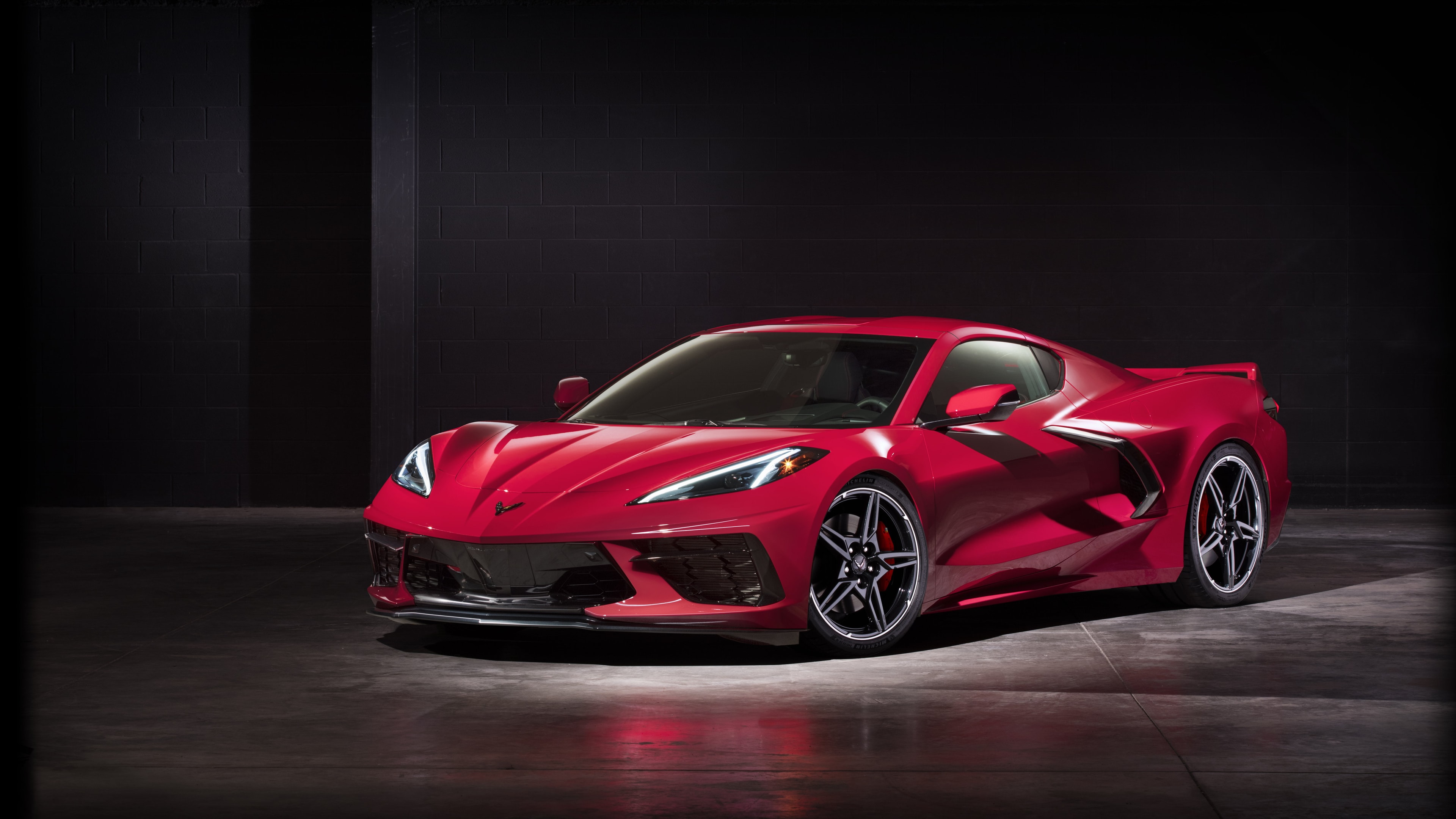Corvette C8 in studio lighting